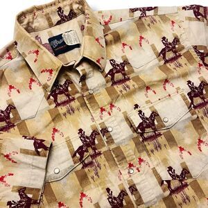 Wrangler Pearl Snap Shirt‎ Mens XL
